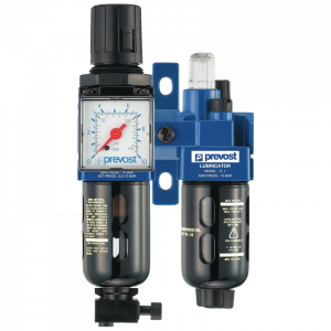 Filtro regulador lubricador 2 bloques con manómetro y fijación  G 1/8″ KTB SM0 Prevost