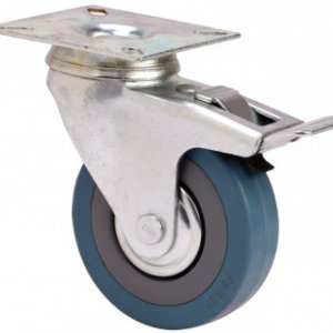 Rueda giratoria con freno Aro serie 310 goma gris Ø 50 mm.
