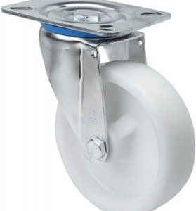 Rueda giratoria UT Poliamix blanco Ø 100 mm.