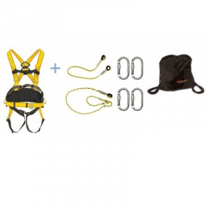 Kit arnés + cuerdas + mosquetones + mochila